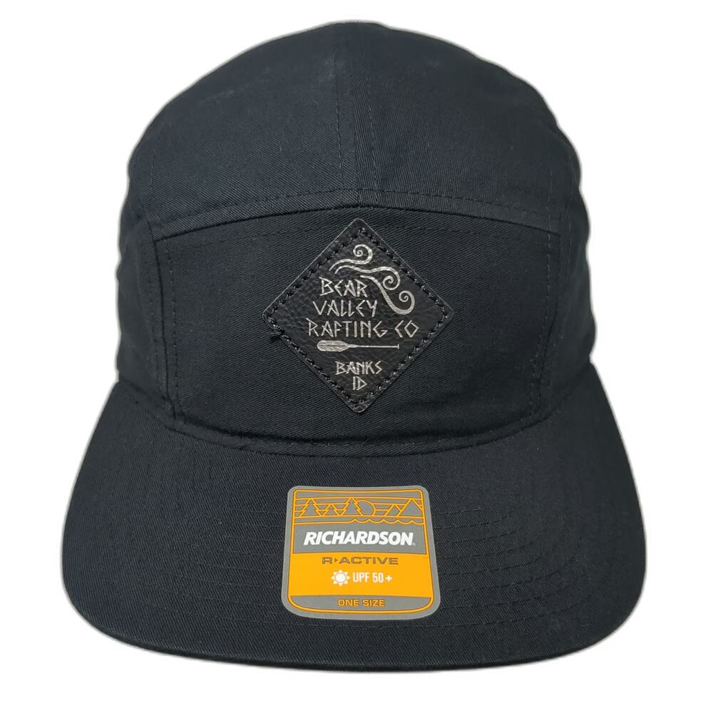 Richardson 5 Panel Black One Size Bear Valley Rafting Banks Idaho UPF 50+ Hat
